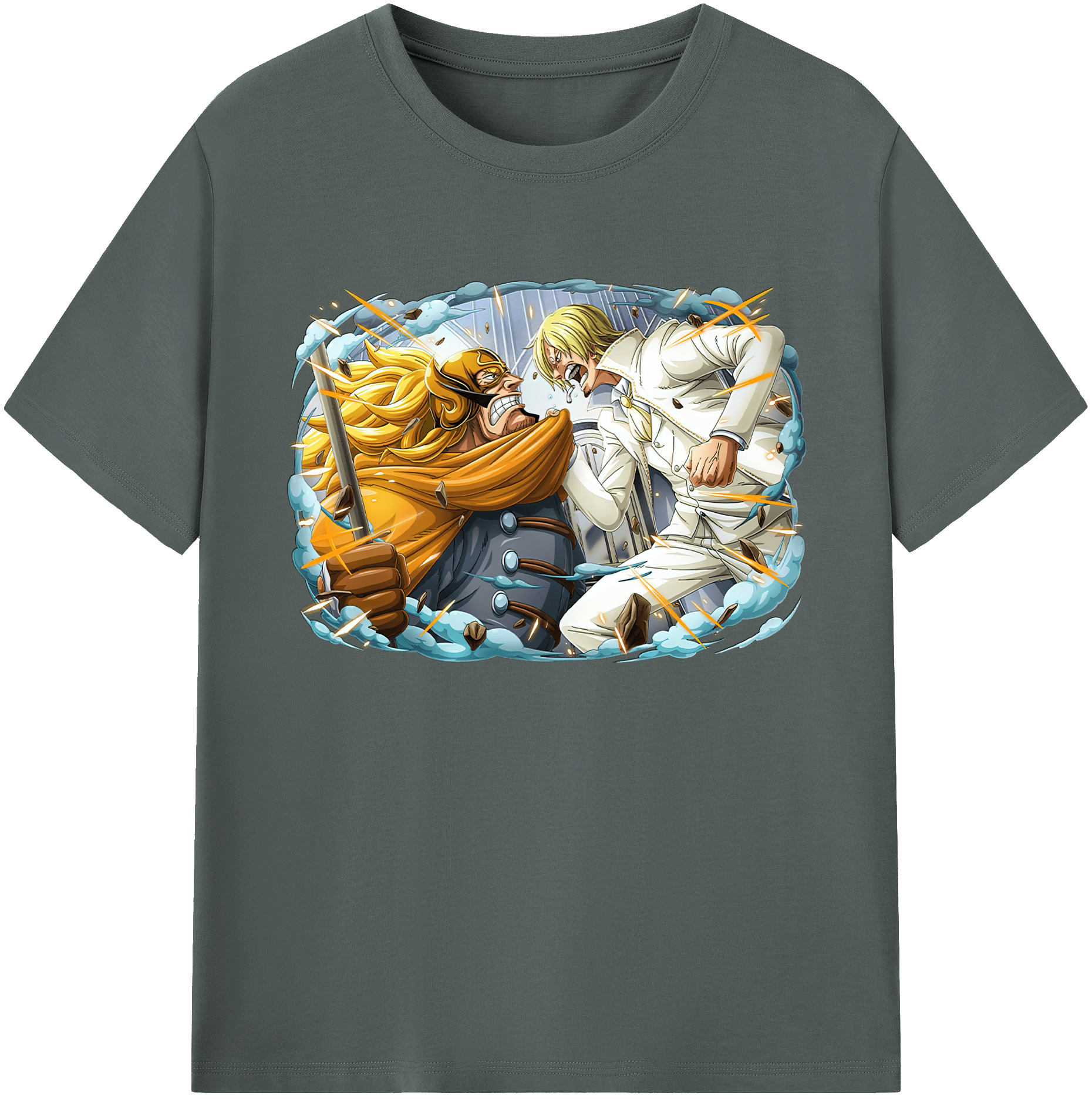 （画像用） ワンピース サンジ ONE PIECE Sanji 綿100％ メンズ半袖Tシャツ｜肌触りやわらか＆通気性